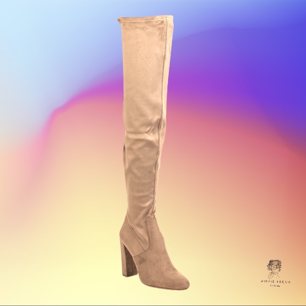 Steve Madden EMOTIONS CAMEL TAN SUEDE OVER THE KNEE BOOTS 8.5 - Picture 2 of 8